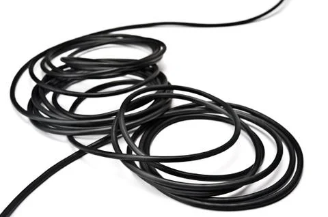 Black electric cable Stock Photos