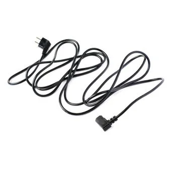 Black electric computer cable isolated over white background Stock Photos