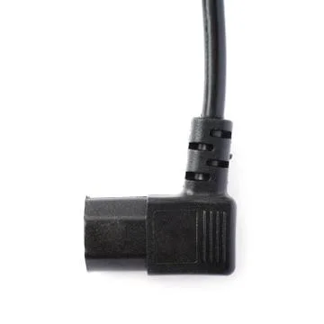Black electric computer cable isolated over white background Stock Photos