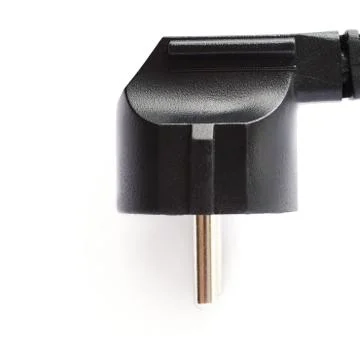 Black electric computer cable isolated over white background Stock Photos