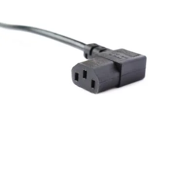 Black electric computer cable isolated over white background Stock Photos