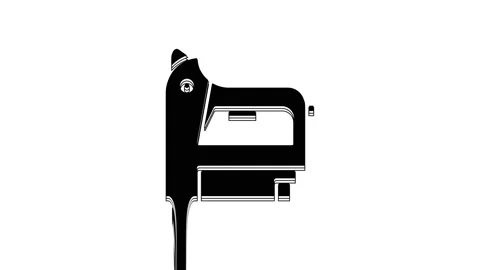Black Electric construction stapler icon isolated on white background. Working Stock Footage 233814999