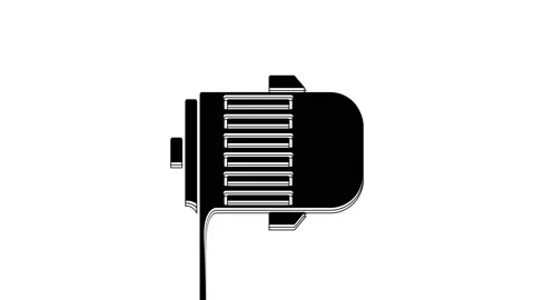 Black Electric engine icon isolated on white background. Car alternator. 4K Stock Footage 233868545