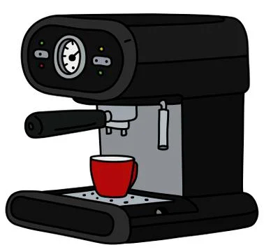The black electric espresso maker Stock Illustration