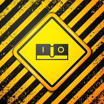 Black Electric light switch icon isolated on yellow background. On and Off icon Stock Illustration