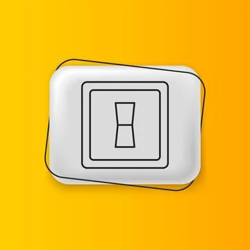 Black Electric light switch icon isolated on yellow background. On and Off .. Illustrazione stock