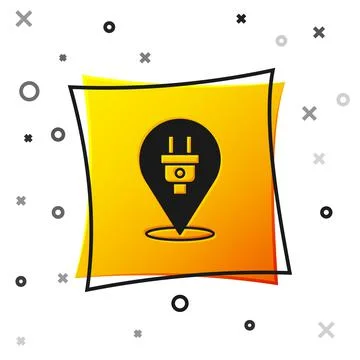 Black Electric plug icon isolated on white background. Concept of connection and Stockillustratie