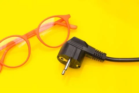 Black electric plug Stock Photos