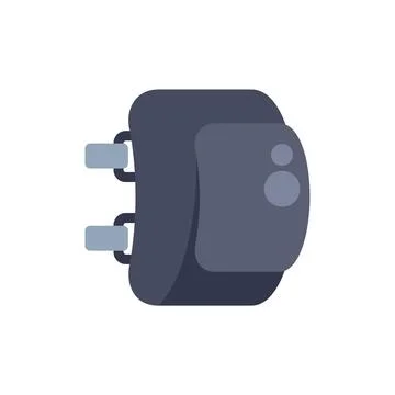 Black electric plug showing two round pins being plugged into a socket Illustrazione stock