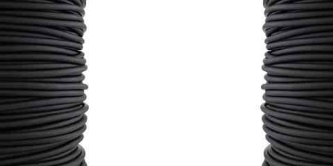 Black Electrical Cable Spools with Space Stock Photos