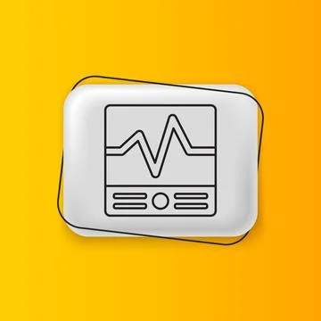 Black Electrical measuring instruments icon isolated on yellow background. .. 스톡 일러스트
