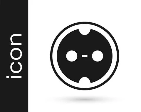 Black Electrical outlet icon isolated on white background. Power socket. Rosette Stock Illustration