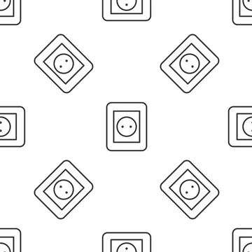 Black Electrical outlet icon isolated on white background. Power socket. Rosette 스톡 일러스트