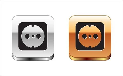 Black Electrical outlet icon isolated on white background. Power socket. Rosette Stock Illustration