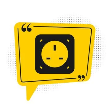 Black Electrical outlet icon isolated on white background. Power socket. Rosette 스톡 일러스트