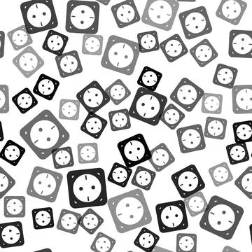 Black Electrical outlet icon isolated seamless pattern on white background Stock Illustration