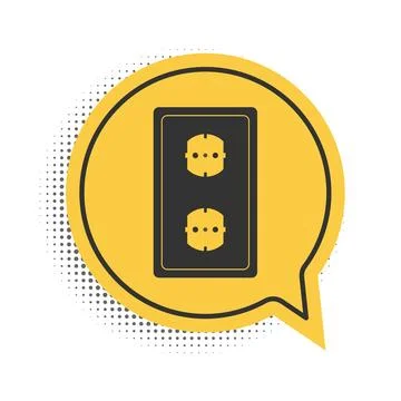Black Electrical outlet icon isolated on white background. Power socket. Rosette 스톡 일러스트