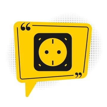 Black Electrical outlet icon isolated on white background. Power socket. Ro.. Stock Illustration