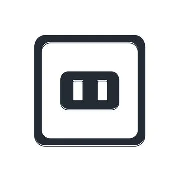 Black Electrical outlet icon isolated on white background. Power socket. Ro.. Stock Illustration