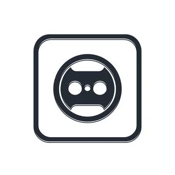 Black Electrical outlet icon isolated on white background. Power socket. Ro.. Stock Illustration