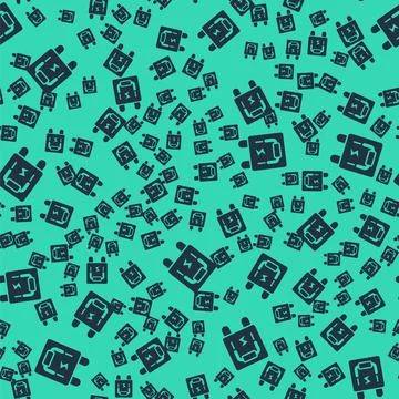 Black Electrical panel icon isolated seamless pattern on green background Stock Illustration