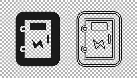 Black Electrical panel icon isolated on transparent background. Vector Stock Illustration