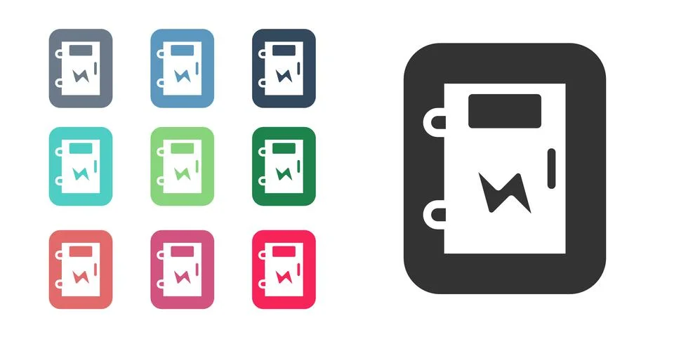 Black Electrical panel icon isolated on white background. Set icons colorful Stock Illustration