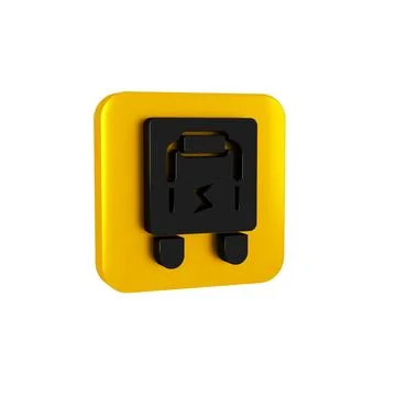 Black Electrical panel icon isolated on transparent background. Switch lever. Stock Illustration