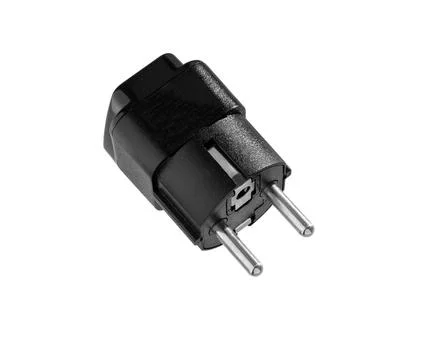 Black  electrical plug close-up Stock Photos