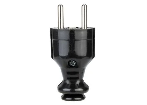 Black Electrical Plug Isolated on White Foto stock
