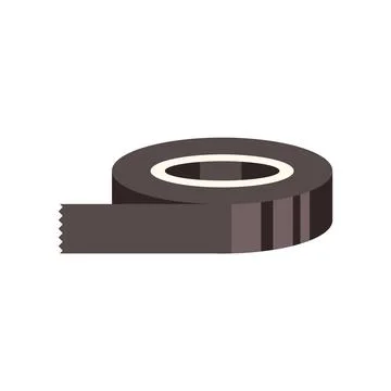 Black electrical tape roll for repairs and insulation Stock Illustration