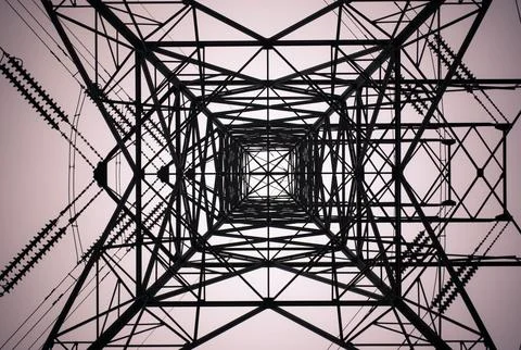 Black Electrical Tower Stock Photos