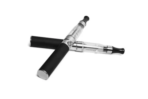 Black electronic cigarette (e-cigarette) Stock Photos
