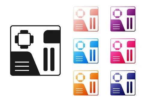 Black Electronic computer components motherboard digital chip integrated sc.. Stock Illustration