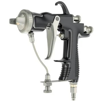 Black electrostatic air spray gun, 3D rendering 库存插图