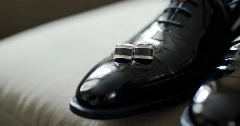 Black elegand shoes Stock Footage 86009597