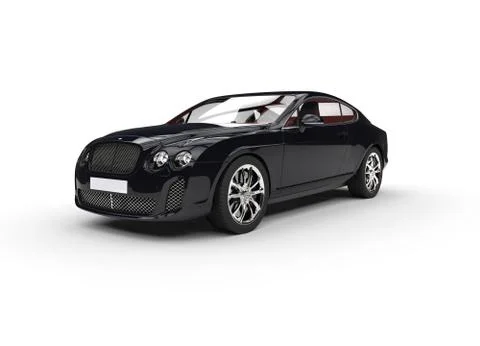 Black Elegant Car On White Background Stock Illustration
