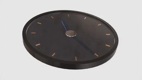 Black Elegant Clock 3D Animation Stock Footage 232196993