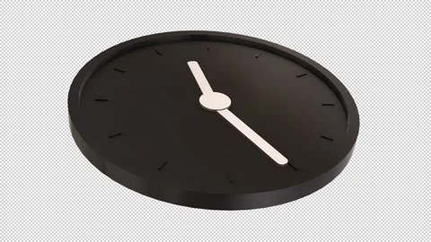 Black Elegant Clock 3D Animation Video stock 232197014