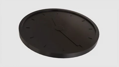 Black Elegant Clock 3D Animation Video stock 232197065