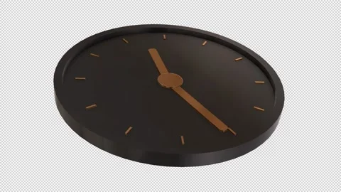 Black Elegant Clock 3D Animation Video stock 232197115