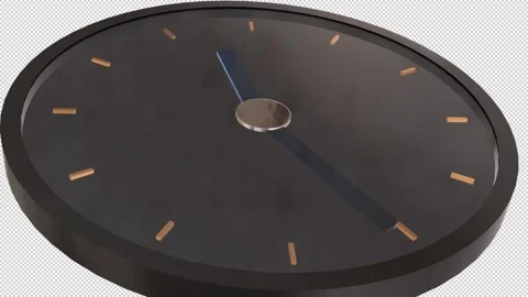Black Elegant Clock 3D Animation Stock Footage 232197127