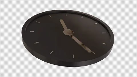 Black Elegant Clock 3D Animation Video stock 232197245