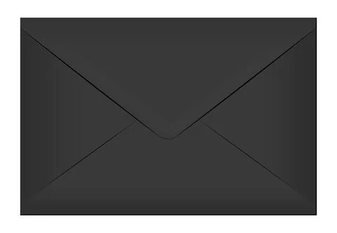 Black elegant envelope. Blank mail paper card mock up vector illustration Stock Illustration