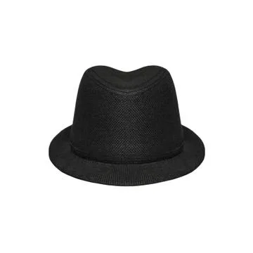 Black elegant hat on a white background Stock Photos