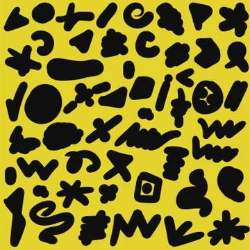 Black elements hand drawn set Stock Illustration