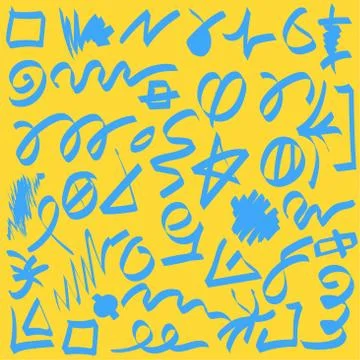 Black elements hand drawn set Stock Illustration