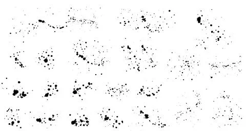 Black elements of paint ink splatter, set. Vector illustration Stock Illustration