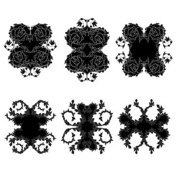 Black elements of Victorian style Stock Illustration