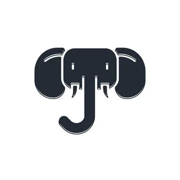 Black Elephant icon isolated on white background.  Vector イラスト素材